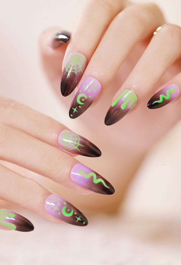Halloween Schlange Nageltipps Künstliche Nägel Gefälschte Nägel Nail Art Fake Nails 24 Pcs