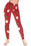 Christmas Women Adults Cartoon Red Santa Claus Pattern Print High Waist Yoga Leggings Workout Running Pants Sportswear