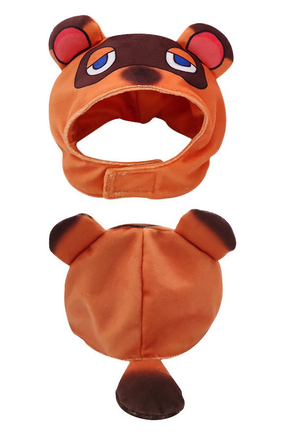Tanukichi Raccoon Dog Cat Cosplay Costume Hooded Headgear for Small Pets