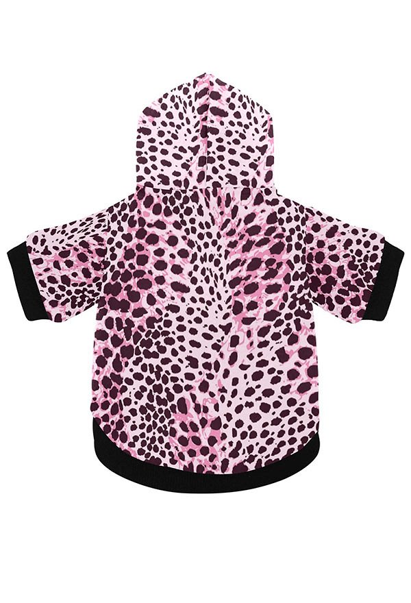 Personalized Small Dog Costume Cat Hoodie with Pink Leopard Pattern Personalized Small Dog Costume Cat Hoodie with Pink Leopard Pattern