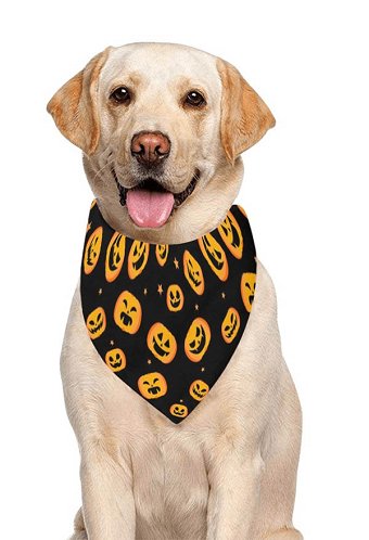 Écharpe Halloween pour Animaux Domestiques avec Impression de Citrouille