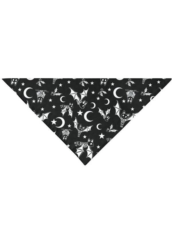 Halloween Personalized Cat Dog Bandana with Black and White Bat Pattern