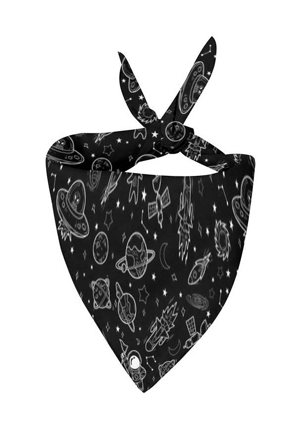 Halloween Personalized Cat Dog Bandana with Universe Planet Pattern