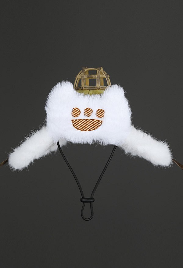 MH Wilds‌ Felyne Cat Cosplay Hat Plush Hat Accessory for Small Pets