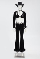 Pantalon Long Noir de Style Gothique avec Découpes à la Taille et Jambes évasées en Denim Pantalon Long Noir de Style Gothique avec Découpes à la Taille et Jambes évasées en Denim