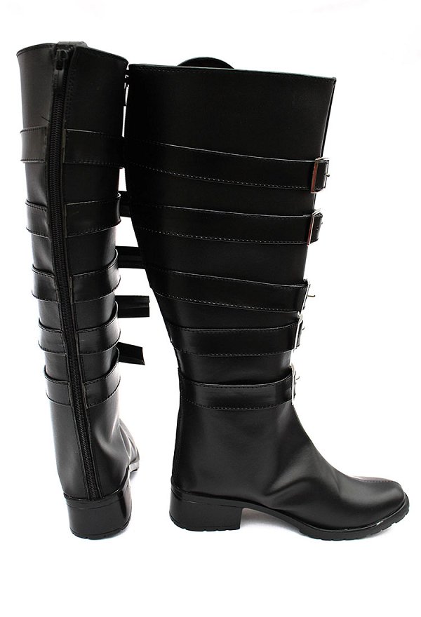 Alice Madness Returns Alice Cosplay Schuhe Schuhe Schwarze lange Lederstiefel