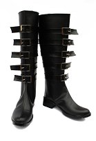 Alice Madness Returns Alice Cosplay Chaussures Chaussures Bottes longues en cuir noires