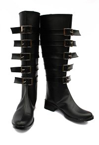 Alice: Madness Returns Alice Zapatos de Cosplay Botas Largas de Cuero Negras