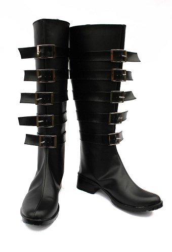 Alice: Madness Returns Alice Zapatos de Cosplay Botas Largas de Cuero Negras