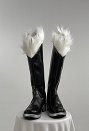 Fortnite Black Cat Cosplay Shoes Botas largas negras