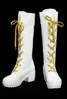 Kpop Killer Leader Vocal Cosplay Chaussures Bottes longues à lacets blanches