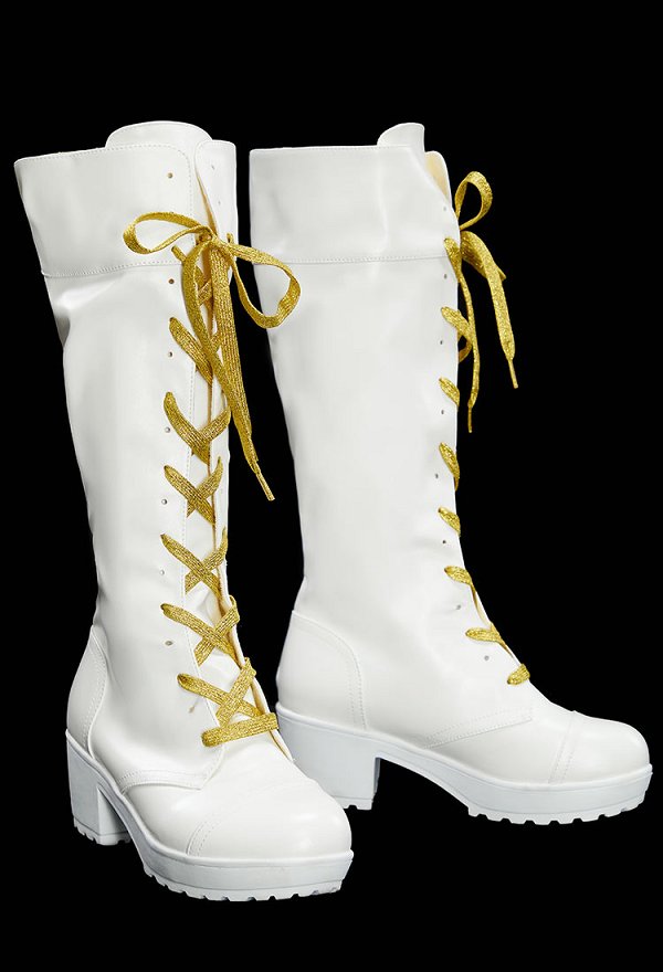 K-Pop: Kpop Killer Cosplay Schuhe weiße lange Schnürstiefel K-Pop: Kpop Killer Cosplay Schuhe weiße lange Schnürstiefel