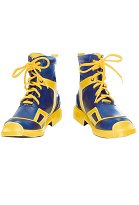 Chaussures de cosplay Kpop Slayers Rapper chaussures à lacets en cuir synthétique bleu et jaune