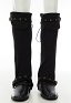Accessoire Cosplay Renaissance médiévale Couvre-bottes en daim noir à lacets Couvre-chaussures vintage