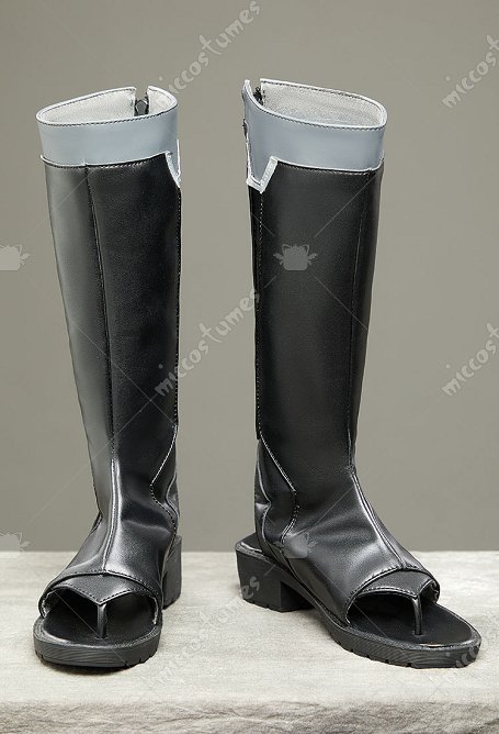 Rival Girl Ninja Girl Cosplay Zapatos Negro Recorte PU Botas