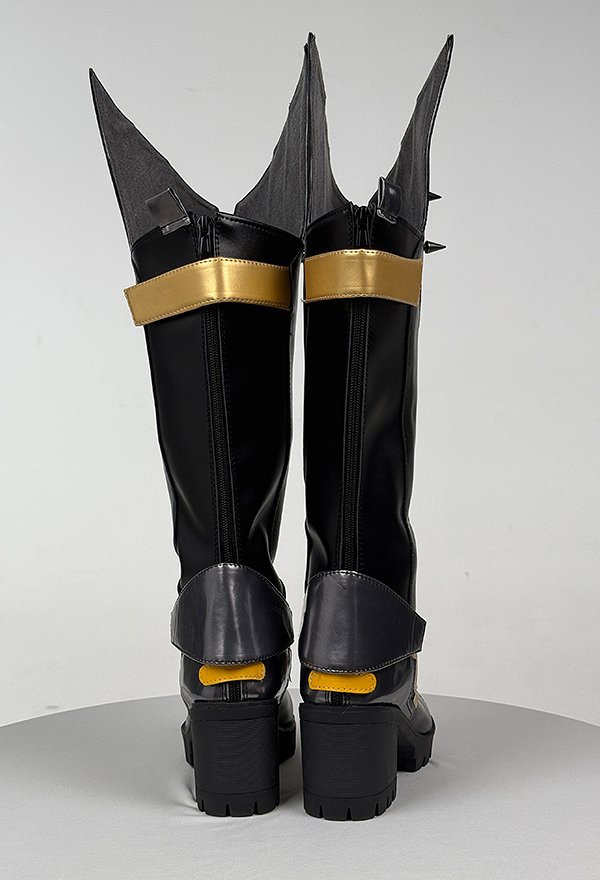 Rival Chica Super Heroína Espada Chica Cosplay Zapatos Negro Tachonado Botas