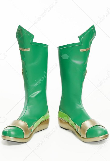 Zapatos de cosplay de superheroína rival Botas de cuero verdes