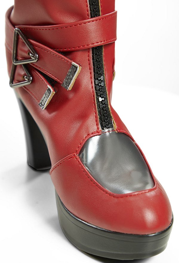 Rival Girl Witch Wanda Cosplay Schuhe Rote PU-Leder High Heel Stiefel