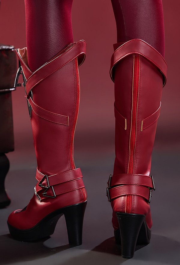 Rival Girl Witch Wanda Cosplay Schuhe Rote PU-Leder High Heel Stiefel