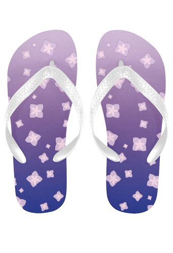 Raiden Shogun Derivative Flip Flops with Flower Printed Sandals for Swimming Bathing