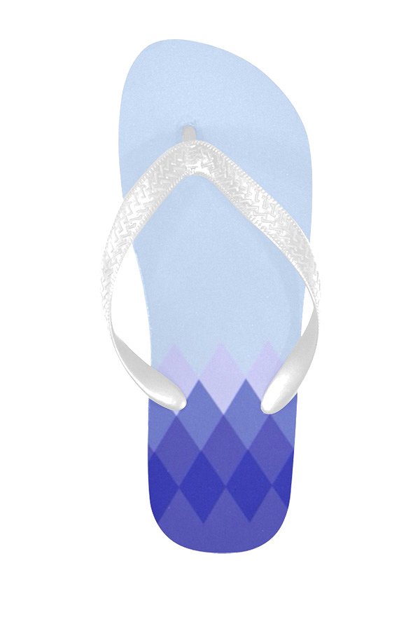 Ganyu Derivative Flip Flops Gradient Diamond Printed Sandals for Swimming Bathing