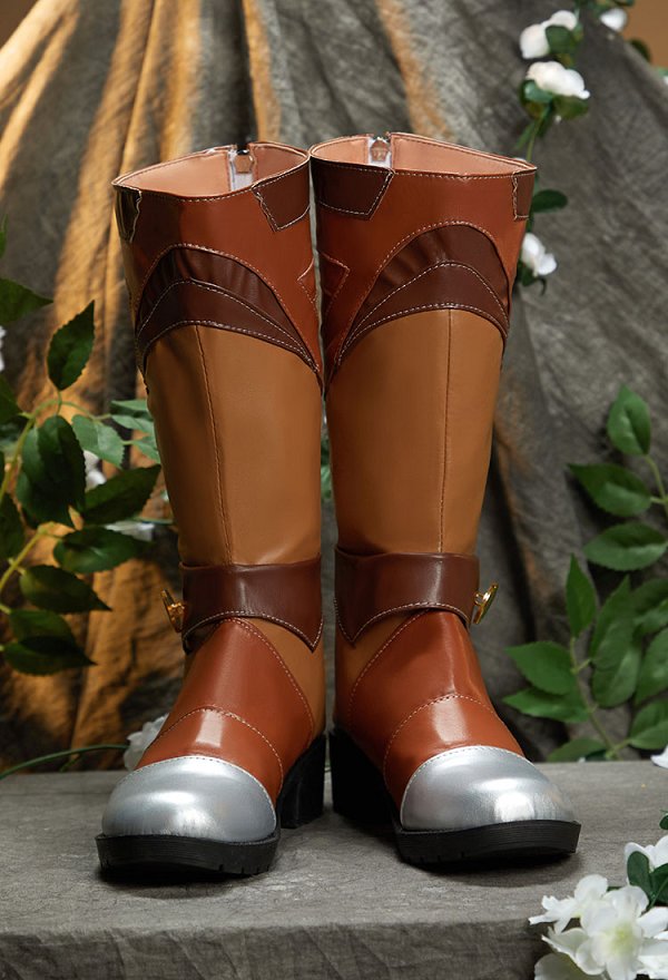 The Legend of Zelda Princess Zelda Version Améliorée Cosplay Chaussures Bottes en cuir PU marron