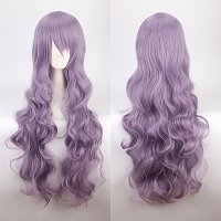 Anime Farbig Hitzebeständiges 80CM Lange Lockige Cosplay Perücke