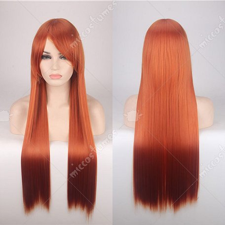 Couleur anime longue ligne droite perruque cosplay 80cm