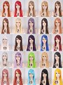 Color Anime Largo Recto 80CM Peluca Cosplay