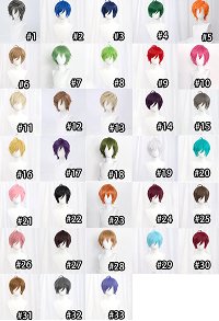 30cm Short Wig Layered Multicolor Optional Costume Cosplay Wig