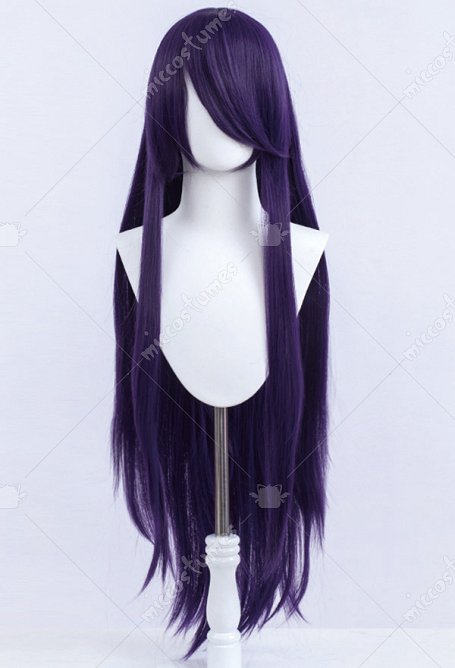 Doki Doki Literature Club Yuri Cosplay Wig Long Straight Dark Purple Wig