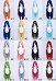 Perruque de Cosplay Longue Raide de Couleur Unie 100cm