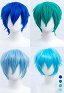 Peluca Universal Anime Game Cosplay Peluca de Pelo Corto Reverso Serie Azul