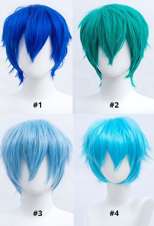 Peluca Universal Anime Game Cosplay Peluca de Pelo Corto Reverso Serie Azul