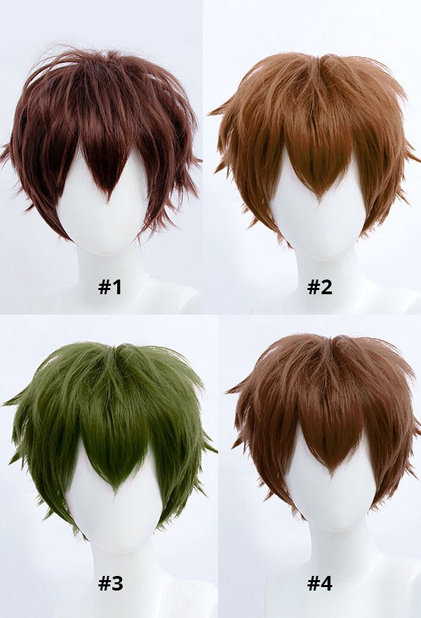Universal Anime Game Cosplay Wig Brown Series Reverse Short Hair Wig