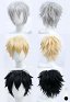 Peluca Universal Anime Game Cosplay Peluca de Pelo Corto Reverso Serie Blanco Negro