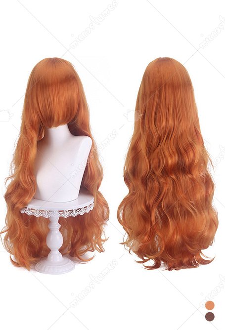 Anime Game Cosplay Wig Universal Brown Serie 80cm Long Curly Wig