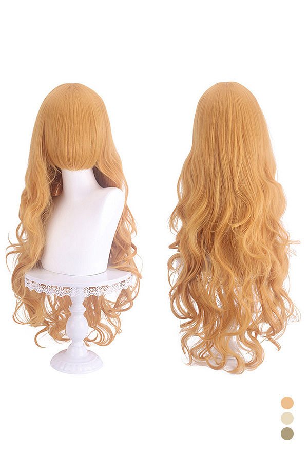 Universal Anime Game Cosplay Wig Blonde Serie 80cm Long Curly Wig