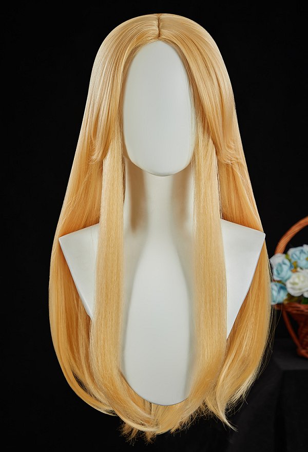 Animated Ver Alice in Wonderland Alice Cosplay Wig Golden Straight Wig