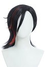 Arcane LOL Vi Cosplay Kostüm Schwarz und rot Farbe wählen Seite gescheitelt mittlere Länge Perücke