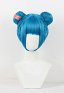 Arcane LOL Jinx Cosplay Perücke Blau Doppelknoten Perücke