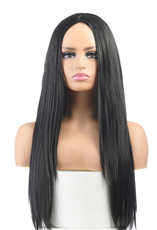 Alice: Madness Returns Alice Cosplay Wig Middle Parted Long Straight Black Wig