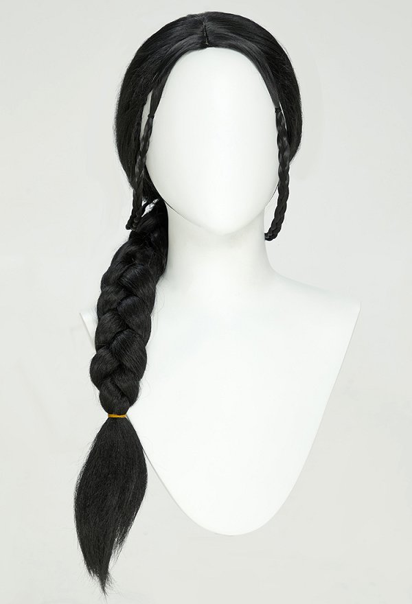 Avatar Airbender Legend of Korra Katara Cosplay Wig Black Long Straight Wig