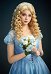 Movie Ver Alice in Wonderland Alice Cosplay Perücke gold lockig 60 cm lang mit Spitze Perücke