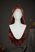 Perruque de Cosplay Belle de La Belle et la Bête Perruque Lace Front Bouclée Longue Brun Rougeâtre Perruque de Cosplay Belle de La Belle et la Bête Perruque Lace Front Bouclée Longue Brun Rougeâtre