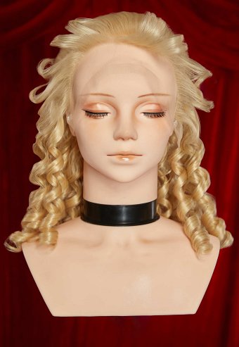 Peluca Cosplay de Eden de Barbara en un Cuento de Navidad Peluca de Encaje en Espiral Dorada