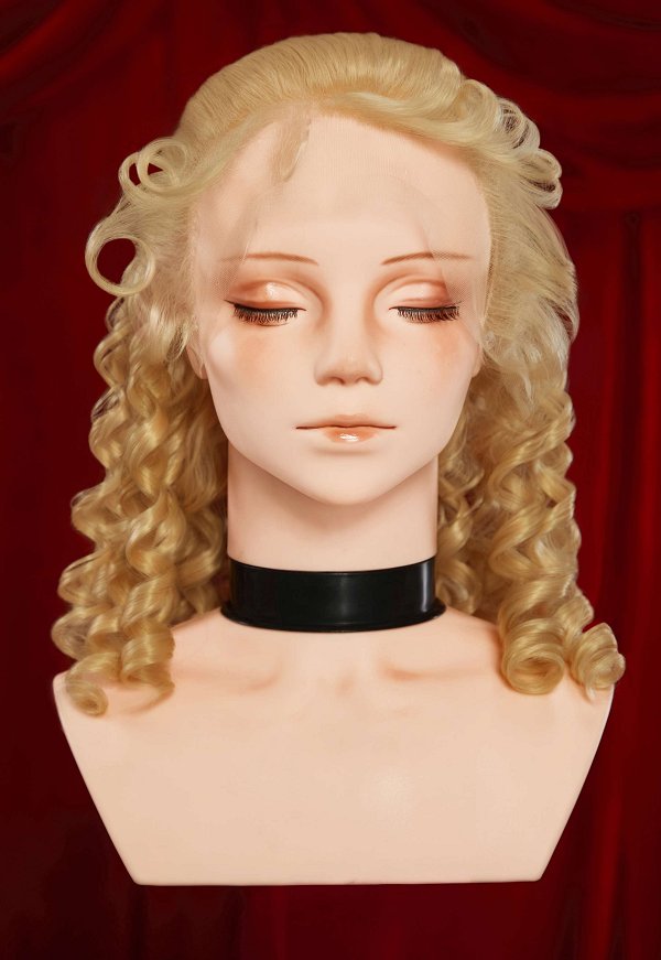 Barbara in a Christmas Carol Eden Cosplay Wig Golden Spiral Lace Wig