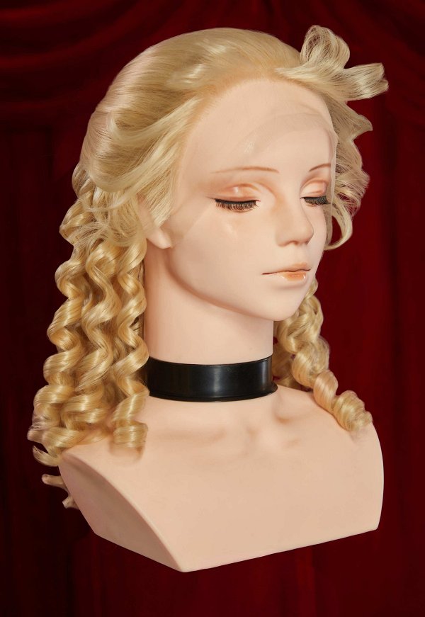 Barbara in a Christmas Carol Eden Cosplay Wig Golden Spiral Lace Wig