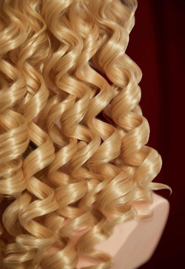 Barbara in a Christmas Carol Eden Cosplay Wig Golden Spiral Lace Wig