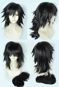 KNY Perruque de Cosplay water Longue Noir